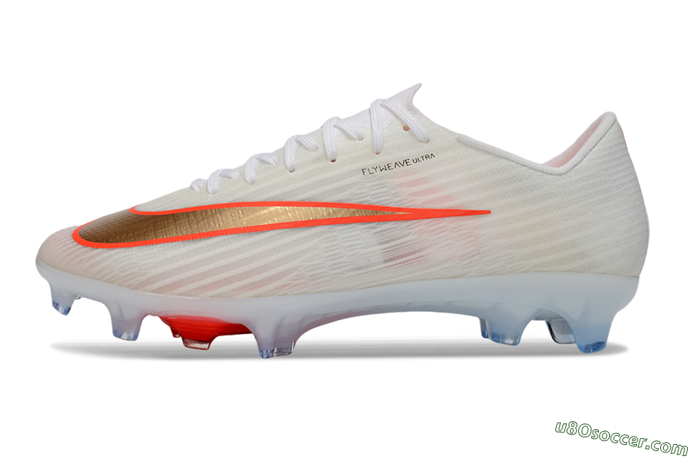 Nike Air Zoom Mercurial Superfly 11 FG Firm Ground Soccer Cleats - White/Bright Orange/Gold Metallic 2