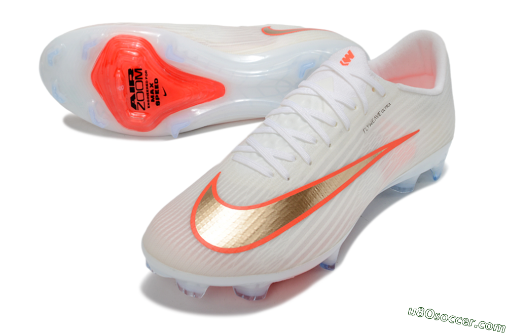 Nike Air Zoom Mercurial Superfly 11 FG Firm Ground Soccer Cleats - White/Bright Orange/Gold Metallic 3