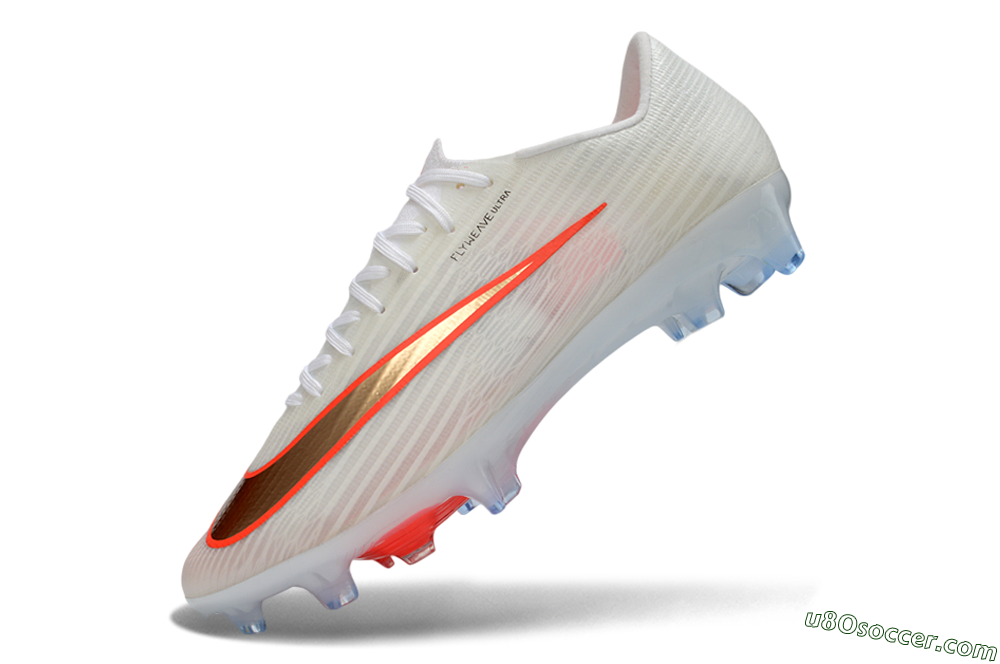 Nike Air Zoom Mercurial Superfly 11 FG Firm Ground Soccer Cleats - White/Bright Orange/Gold Metallic 5