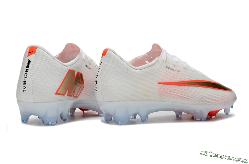Nike Air Zoom Mercurial Superfly 11 FG Firm Ground Soccer Cleats - White/Bright Orange/Gold Metallic 6