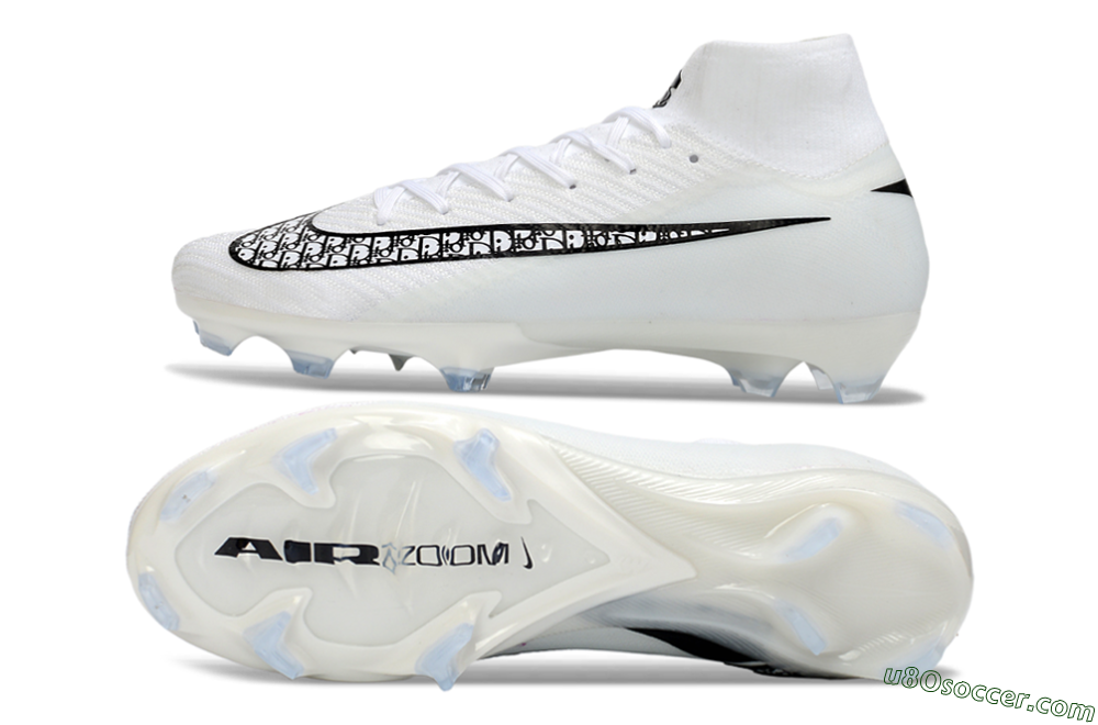 Nike Air Zoom Mercurial Superfly 10 Elite FG Firm Ground Soccer Cleats - White/Black/Blue 0