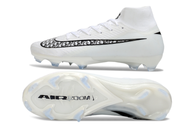 Nike Air Zoom Mercurial Superfly 10 Elite FG Firm Ground Soccer Cleats - White/Black/Blue