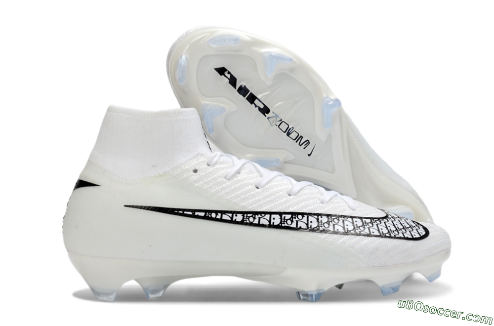 Nike Air Zoom Mercurial Superfly 10 Elite FG Firm Ground Soccer Cleats - White/Black/Blue 1