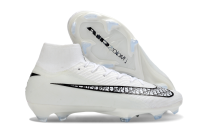 Nike Air Zoom Mercurial Superfly 10 Elite FG Firm Ground Soccer Cleats - White/Black/Blue