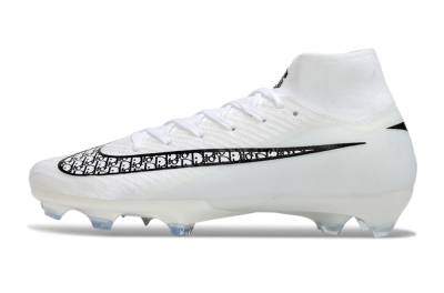 Nike Air Zoom Mercurial Superfly 10 Elite FG Firm Ground Soccer Cleats - White/Black/Blue
