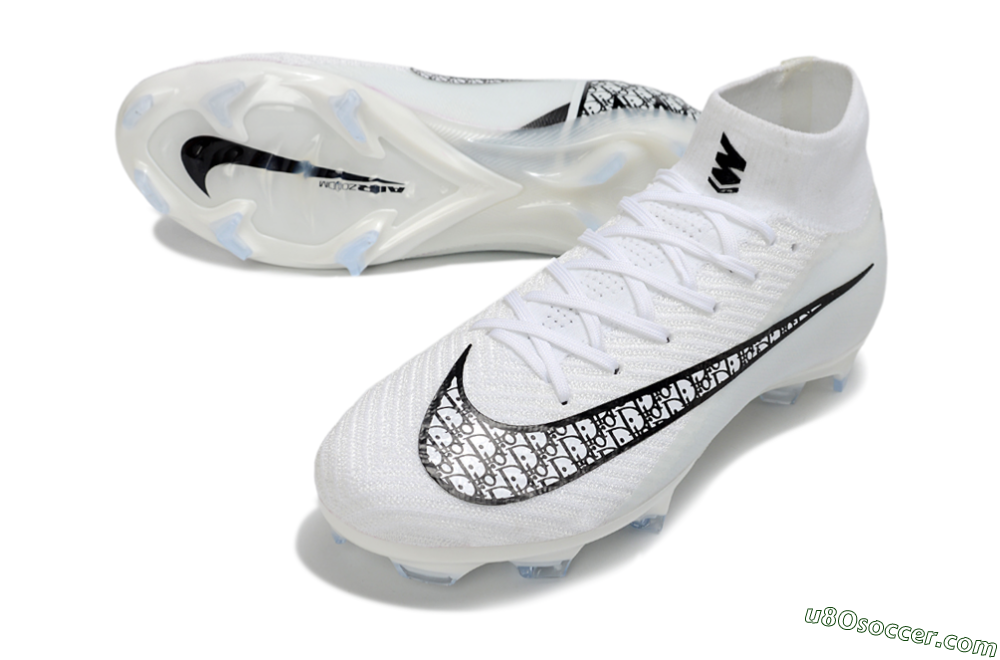Nike Air Zoom Mercurial Superfly 10 Elite FG Firm Ground Soccer Cleats - White/Black/Blue 3