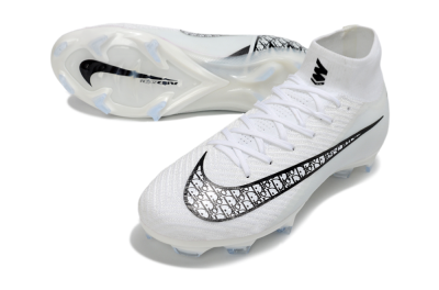 Nike Air Zoom Mercurial Superfly 10 Elite FG Firm Ground Soccer Cleats - White/Black/Blue
