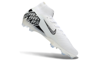 Nike Air Zoom Mercurial Superfly 10 Elite FG Firm Ground Soccer Cleats - White/Black/Blue
