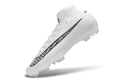 Nike Air Zoom Mercurial Superfly 10 Elite FG Firm Ground Soccer Cleats - White/Black/Blue