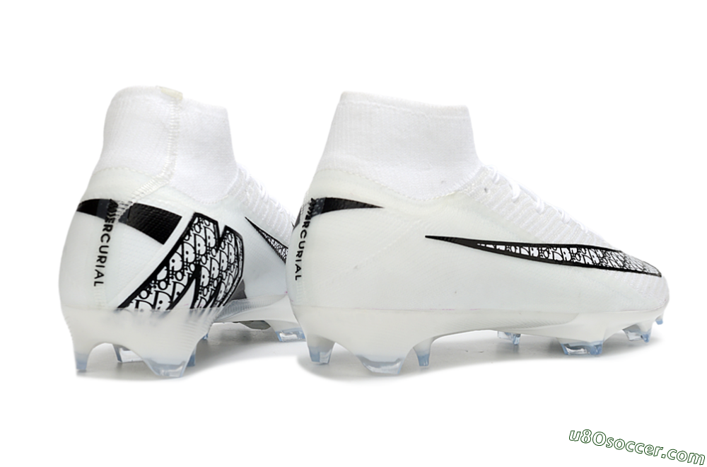 Nike Air Zoom Mercurial Superfly 10 Elite FG Firm Ground Soccer Cleats - White/Black/Blue 6