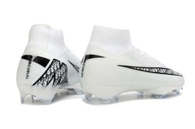 Nike Air Zoom Mercurial Superfly 10 Elite FG Firm Ground Soccer Cleats - White/Black/Blue