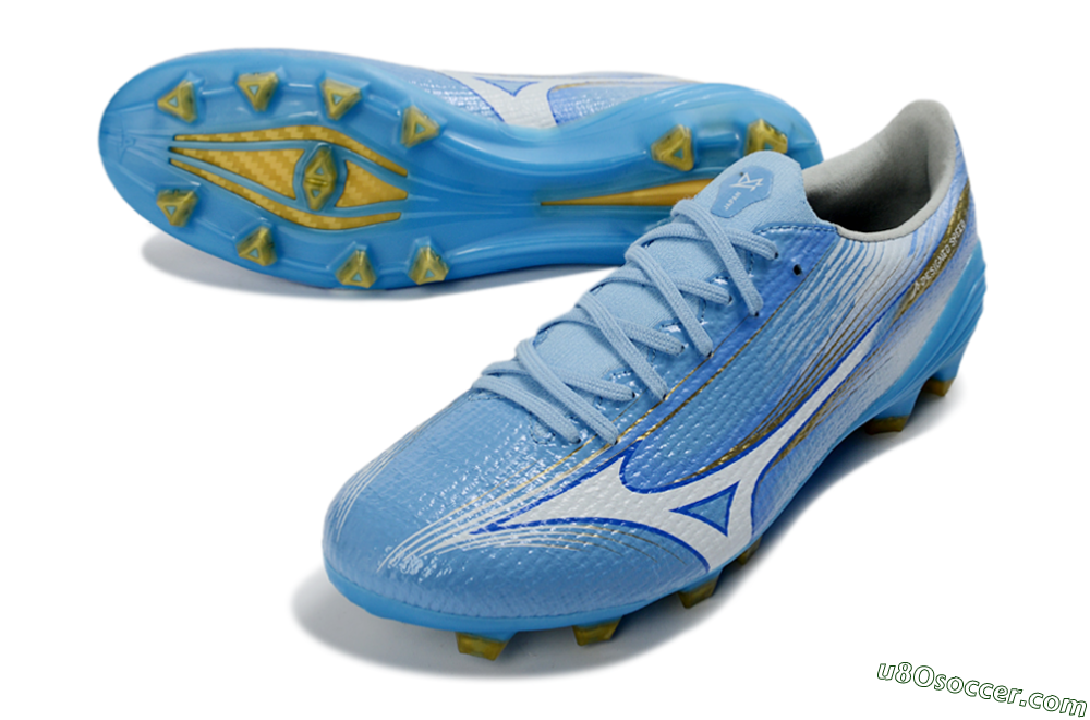Mizuno Alpha 3 FG Firm Ground Soccer Cleats - Blue/Sky Blue/Gold 3