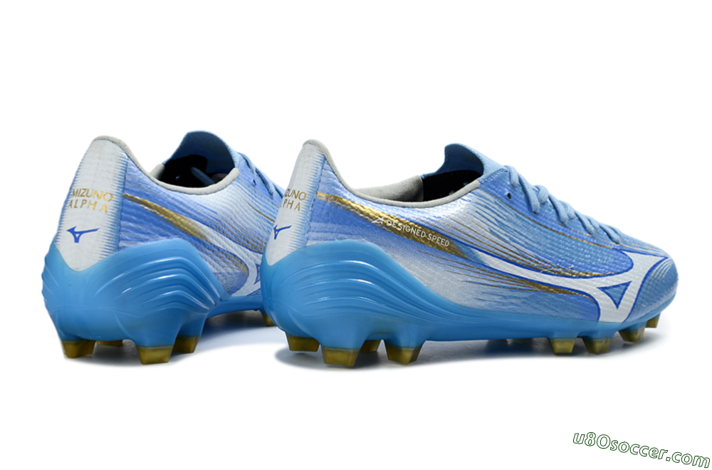 Mizuno Alpha 3 FG Firm Ground Soccer Cleats - Blue/Sky Blue/Gold 6