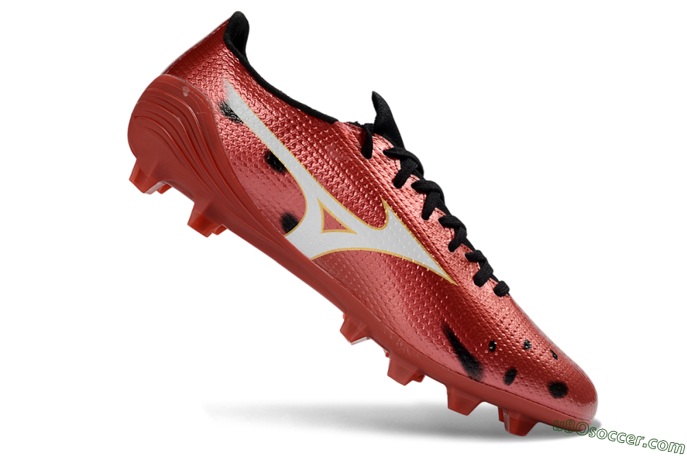Mizuno Alpha 3 FG Firm Ground Soccer Cleats - Red/Crimson Blaze/Gold Accent 4