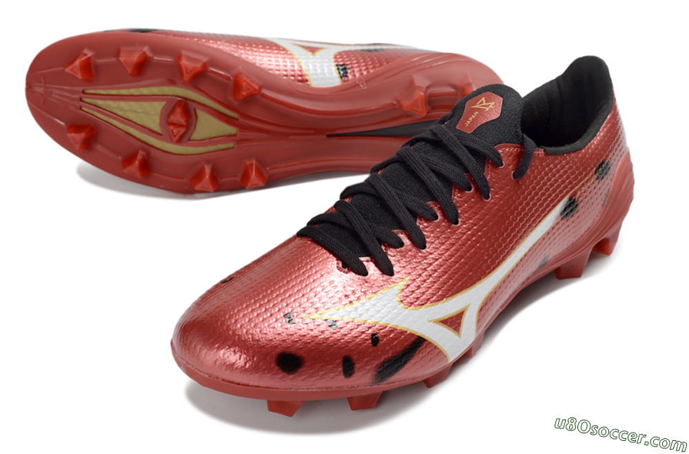 Mizuno Alpha 3 FG Firm Ground Soccer Cleats - Red/Crimson Blaze/Gold Accent 3