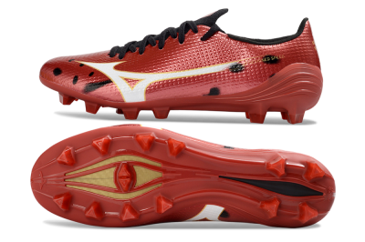 Mizuno Alpha 3 FG Firm Ground Soccer Cleats - Red/Crimson Blaze/Gold Accent