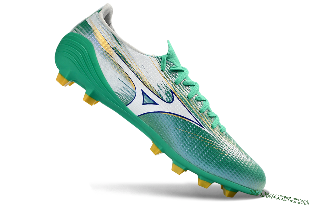 Mizuno Alpha 3 FG Firm Ground Soccer Cleats - Green/Aqua Breeze/Sunny Yellow 4