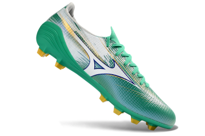 Mizuno Alpha 3 FG Firm Ground Soccer Cleats - Green/Aqua Breeze/Sunny Yellow