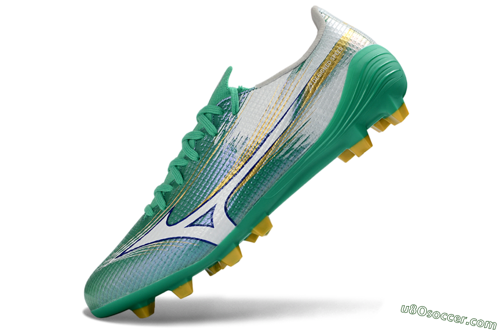 Mizuno Alpha 3 FG Firm Ground Soccer Cleats - Green/Aqua Breeze/Sunny Yellow 5