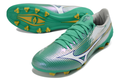 Mizuno Alpha 3 FG Firm Ground Soccer Cleats - Green/Aqua Breeze/Sunny Yellow