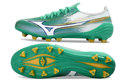 Mizuno Alpha 3 FG Firm Ground Soccer Cleats - Green/Aqua Breeze/Sunny Yellow
