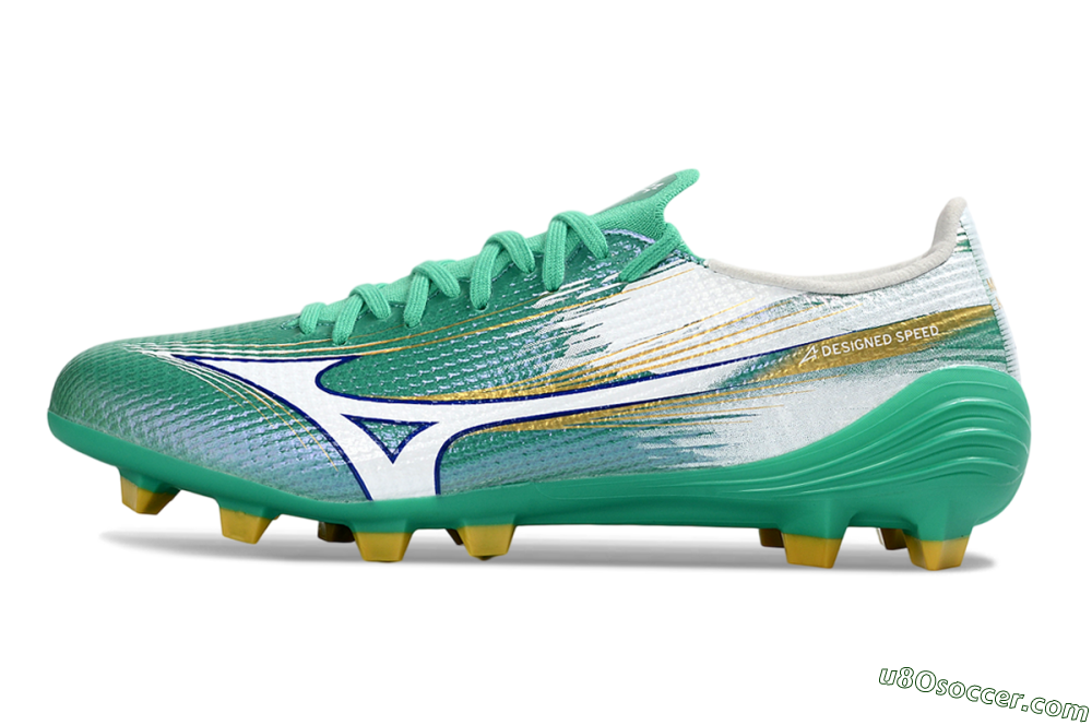 Mizuno Alpha 3 FG Firm Ground Soccer Cleats - Green/Aqua Breeze/Sunny Yellow 2