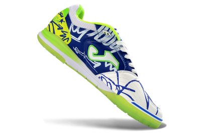 Joma Top Flex IC Indoor & Futsal Soccer Shoes - Blue/Neon Green/White