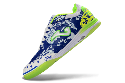 Joma Top Flex IC Indoor & Futsal Soccer Shoes - Blue/Neon Green/White