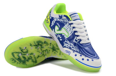 Joma Top Flex IC Indoor & Futsal Soccer Shoes - Blue/Neon Green/White