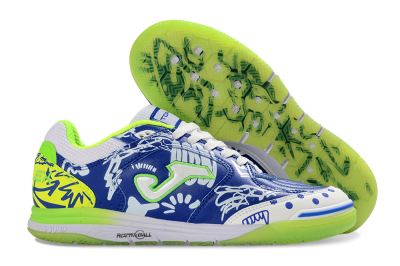 Joma Top Flex IC Indoor & Futsal Soccer Shoes - Blue/Neon Green/White
