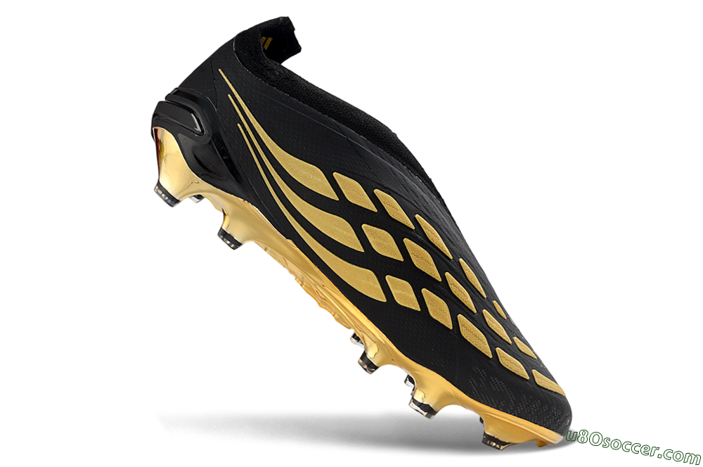 Adidas Predator 26 Elite Laceless FG Firm Ground Soccer Cleats - Black/Gold Accent/Black Base 4