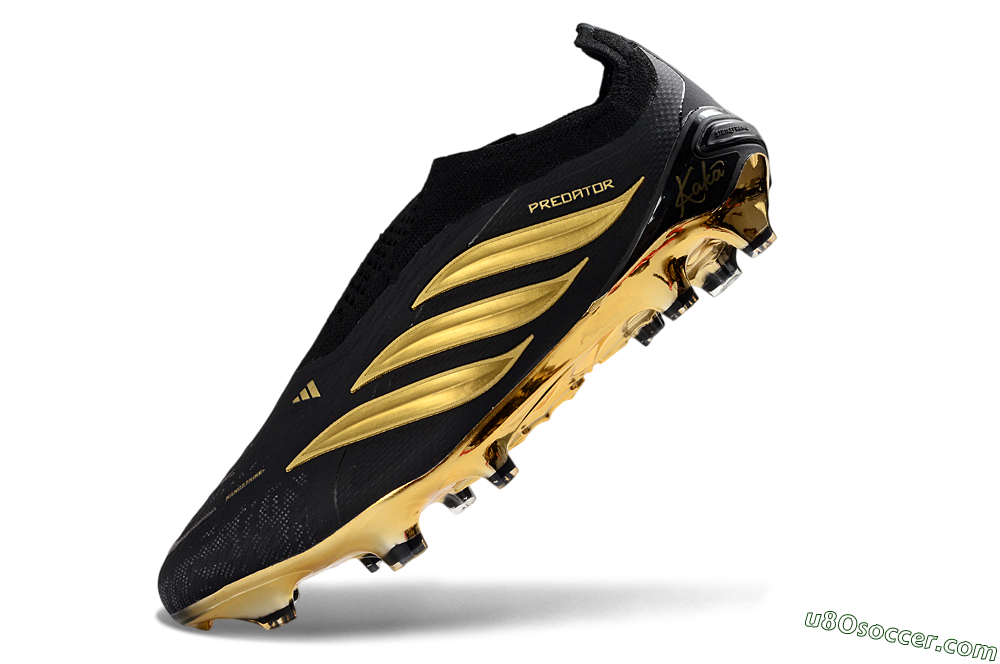Adidas Predator 26 Elite Laceless FG Firm Ground Soccer Cleats - Black/Gold Accent/Black Base 5