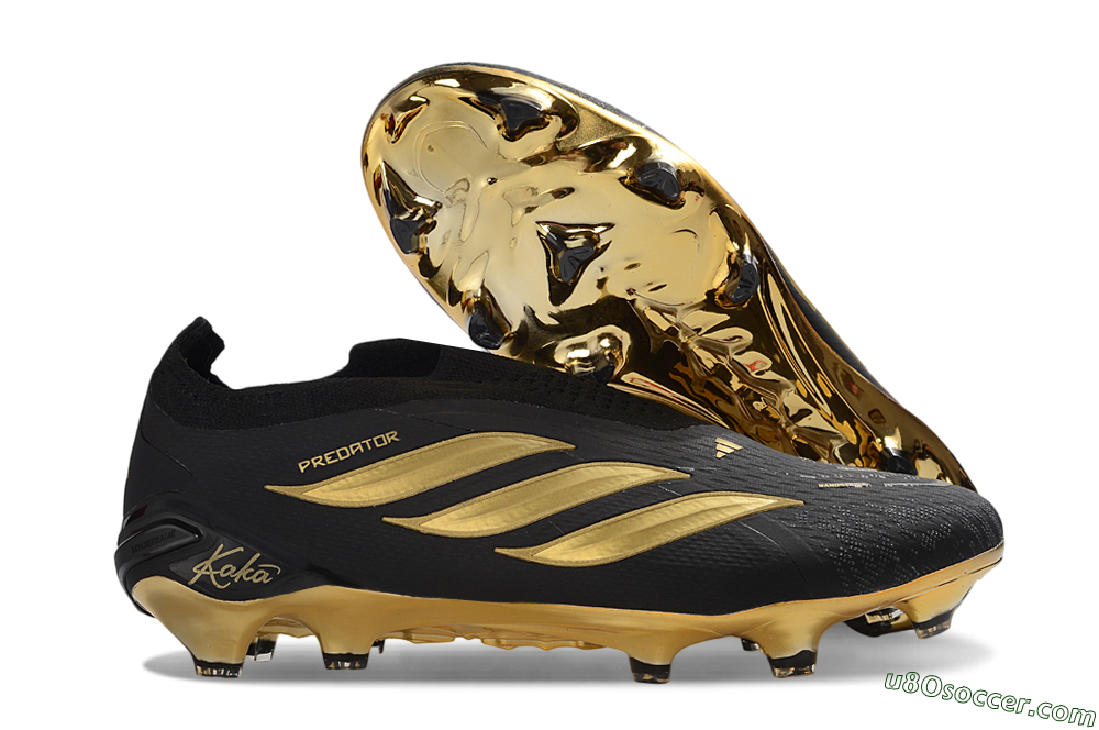 Adidas Predator 26 Elite Laceless FG Firm Ground Soccer Cleats - Black/Gold Accent/Black Base 1