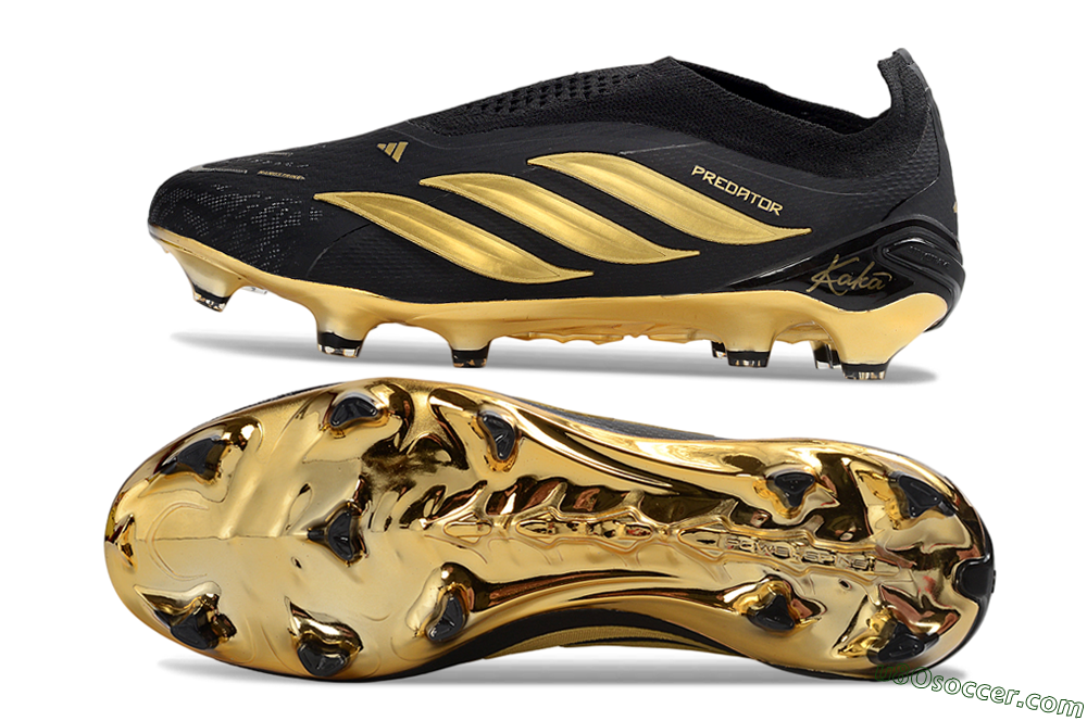 Adidas Predator 26 Elite Laceless FG Firm Ground Soccer Cleats - Black/Gold Accent/Black Base 0