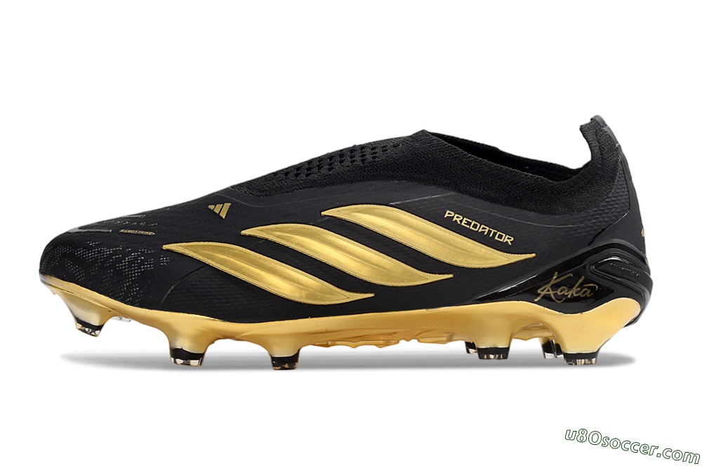 Adidas Predator 26 Elite Laceless FG Firm Ground Soccer Cleats - Black/Gold Accent/Black Base 2