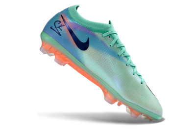 Nike Air Zoom Mercurial Varpor 17 Elite FG Firm Ground Soccer Cleats - Green/Electric Blue/Flame Orange