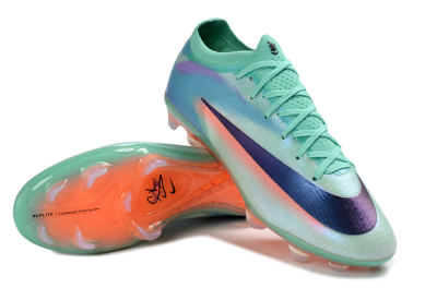 Nike Air Zoom Mercurial Varpor 17 Elite FG Firm Ground Soccer Cleats - Green/Electric Blue/Flame Orange
