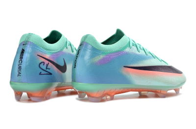 Nike Air Zoom Mercurial Varpor 17 Elite FG Firm Ground Soccer Cleats - Green/Electric Blue/Flame Orange