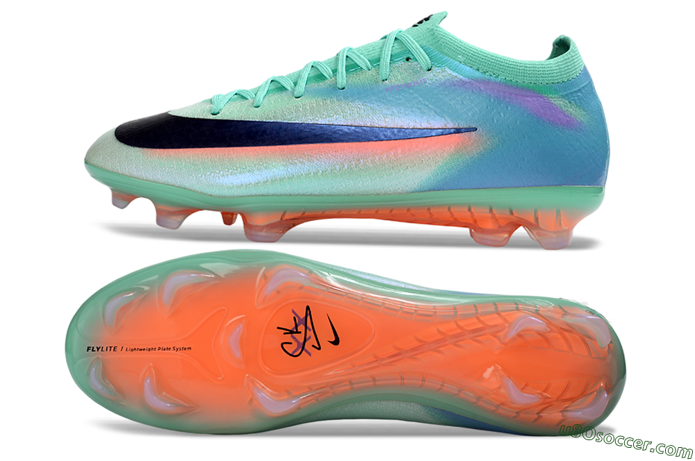Nike Air Zoom Mercurial Varpor 17 Elite FG Firm Ground Soccer Cleats - Green/Electric Blue/Flame Orange 0