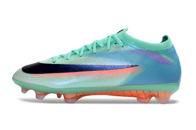 Nike Air Zoom Mercurial Varpor 17 Elite FG Firm Ground Soccer Cleats - Green/Electric Blue/Flame Orange