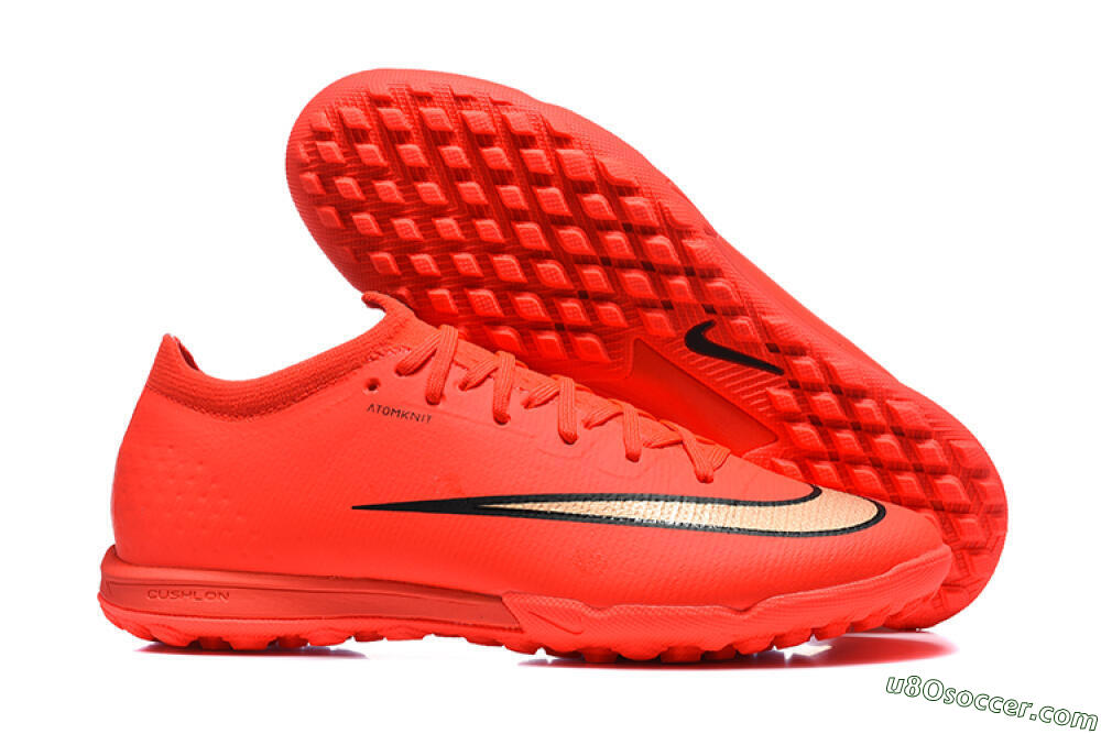 Nike Air Zoom Mercurial Varpor 17 Elite TF Artificial Turf Soccer Shoes - Red/Bright Red/Gold Accent 1
