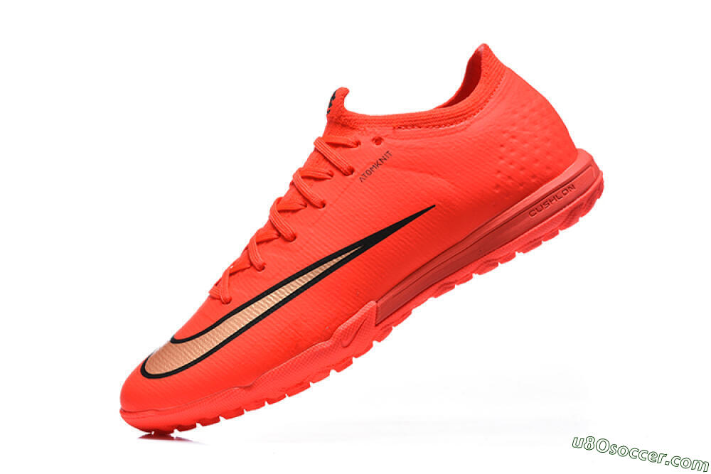Nike Air Zoom Mercurial Varpor 17 Elite TF Artificial Turf Soccer Shoes - Red/Bright Red/Gold Accent 8