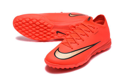 Nike Air Zoom Mercurial Varpor 17 Elite TF Artificial Turf Soccer Shoes - Red/Bright Red/Gold Accent