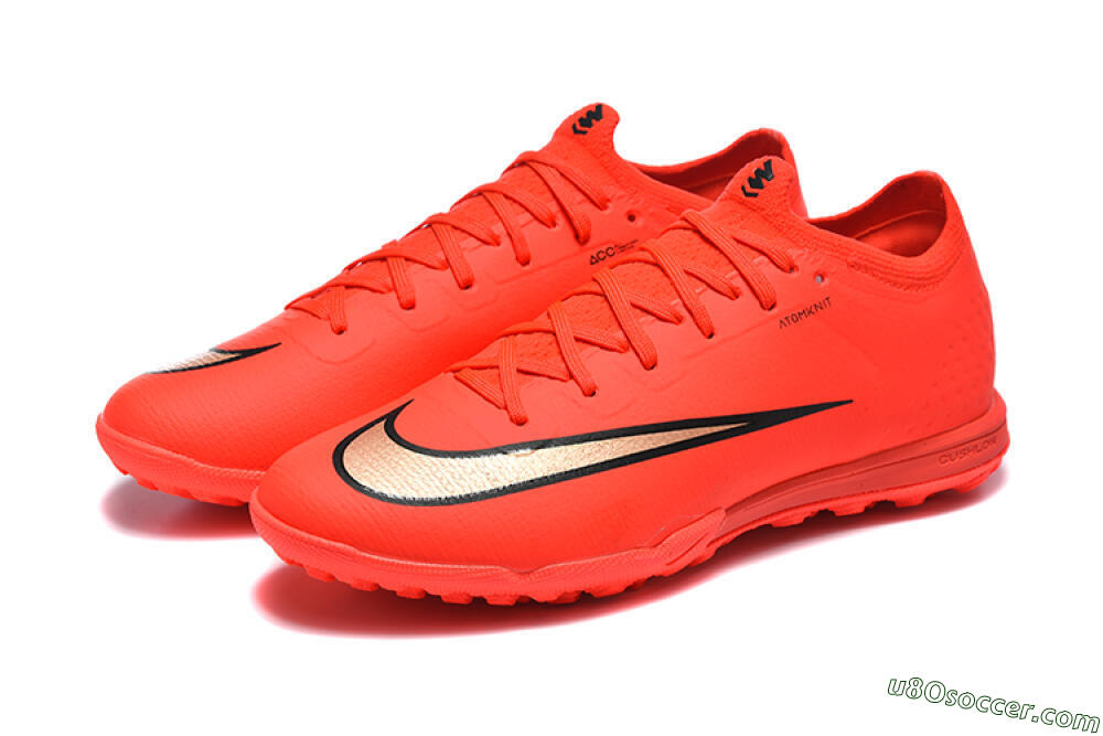 Nike Air Zoom Mercurial Varpor 17 Elite TF Artificial Turf Soccer Shoes - Red/Bright Red/Gold Accent 5