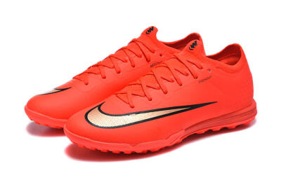 Nike Air Zoom Mercurial Varpor 17 Elite TF Artificial Turf Soccer Shoes - Red/Bright Red/Gold Accent