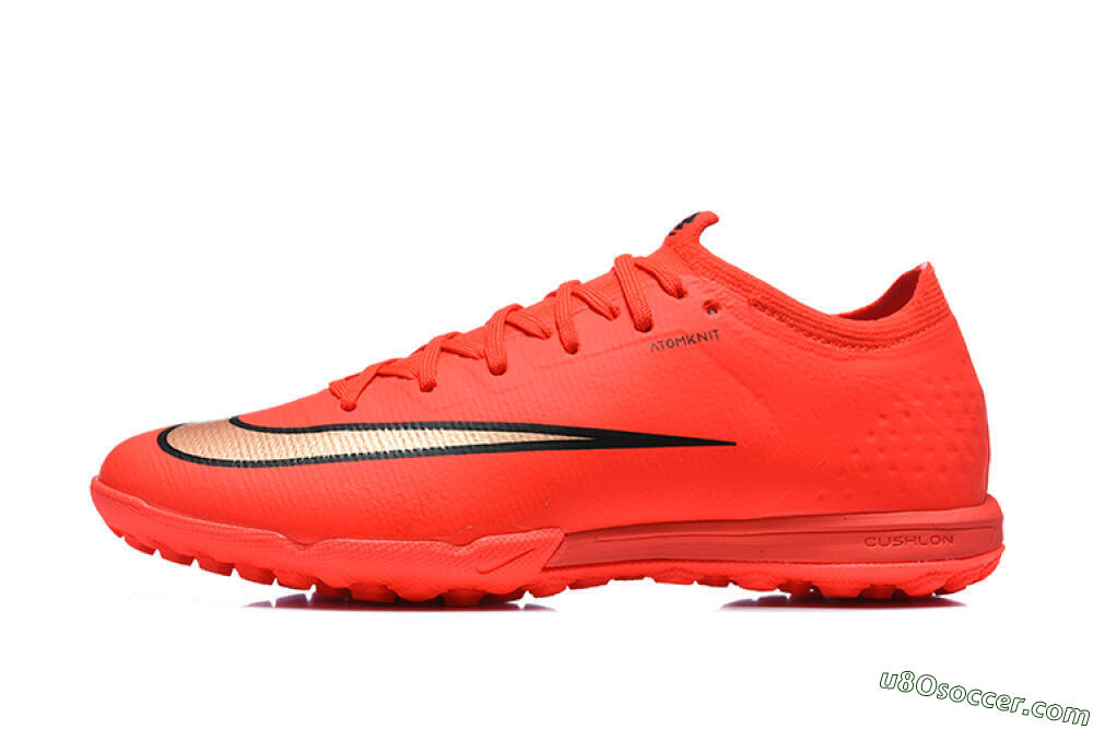 Nike Air Zoom Mercurial Varpor 17 Elite TF Artificial Turf Soccer Shoes - Red/Bright Red/Gold Accent 2