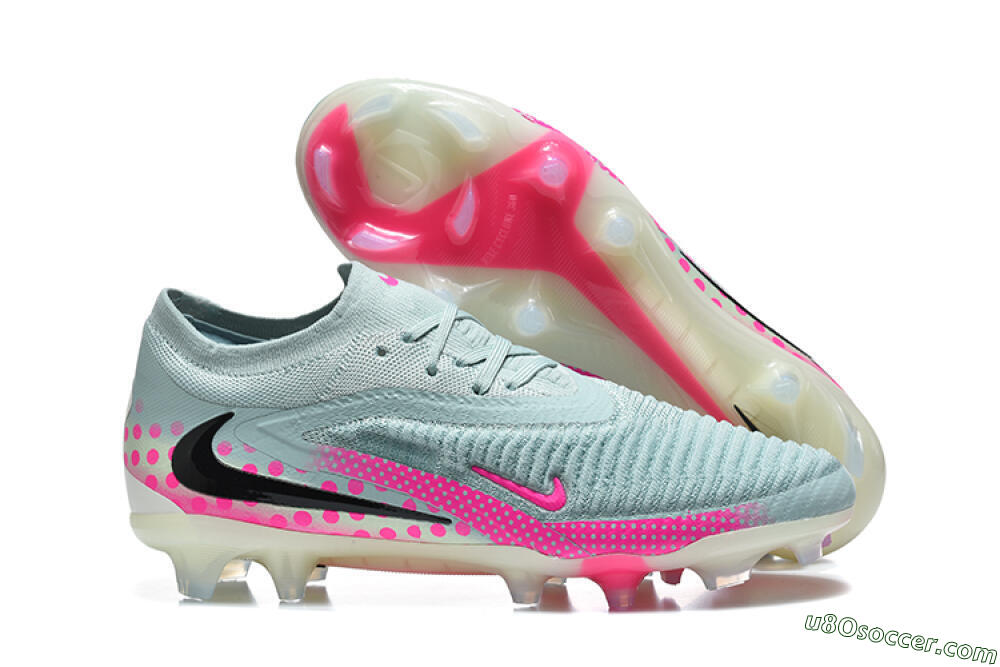 Nike Phantom 6 Elite Low FG Firm Ground Soccer Cleats - Gray/Neon Pink/Phantom Black 1