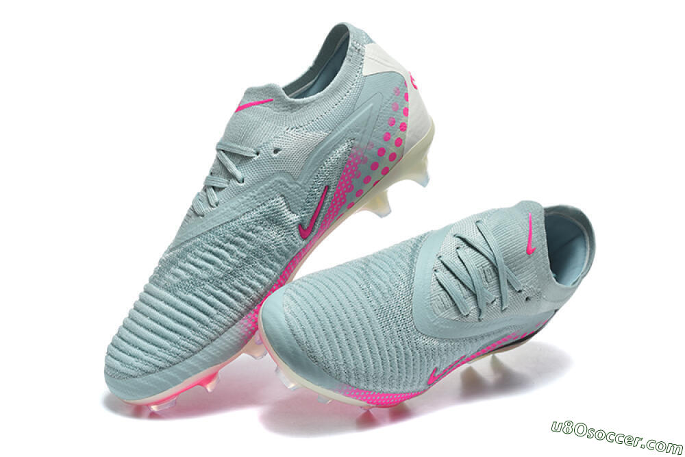 Nike Phantom 6 Elite Low FG Firm Ground Soccer Cleats - Gray/Neon Pink/Phantom Black 6