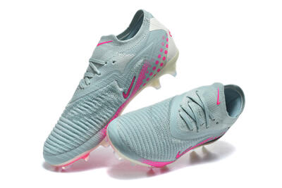 Nike Phantom 6 Elite Low FG Firm Ground Soccer Cleats - Gray/Neon Pink/Phantom Black