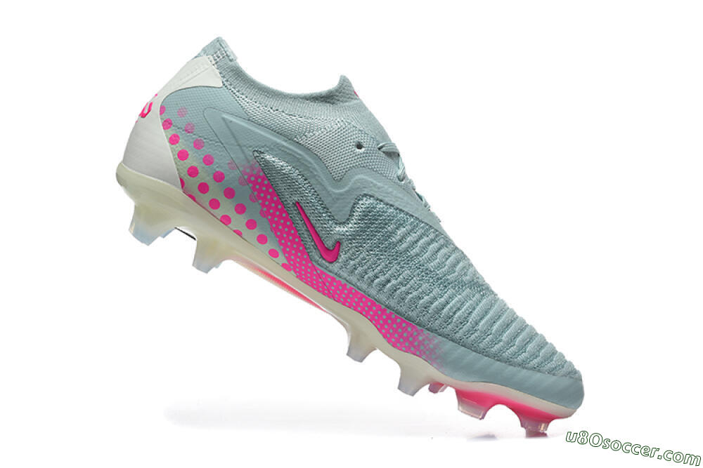 Nike Phantom 6 Elite Low FG Firm Ground Soccer Cleats - Gray/Neon Pink/Phantom Black 7